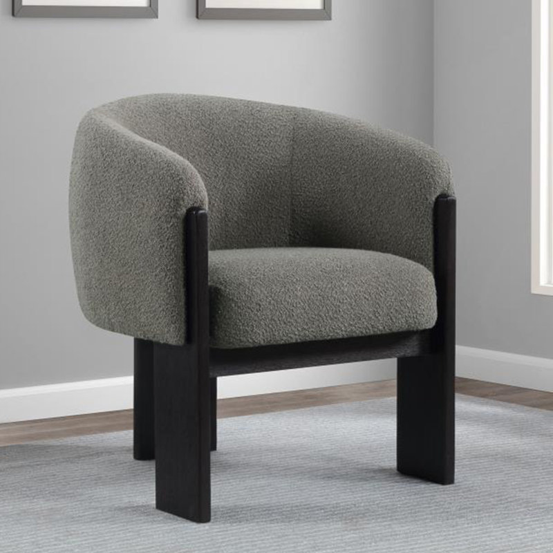 Fauteuil d'appoint rembourré beige et brun Boucle