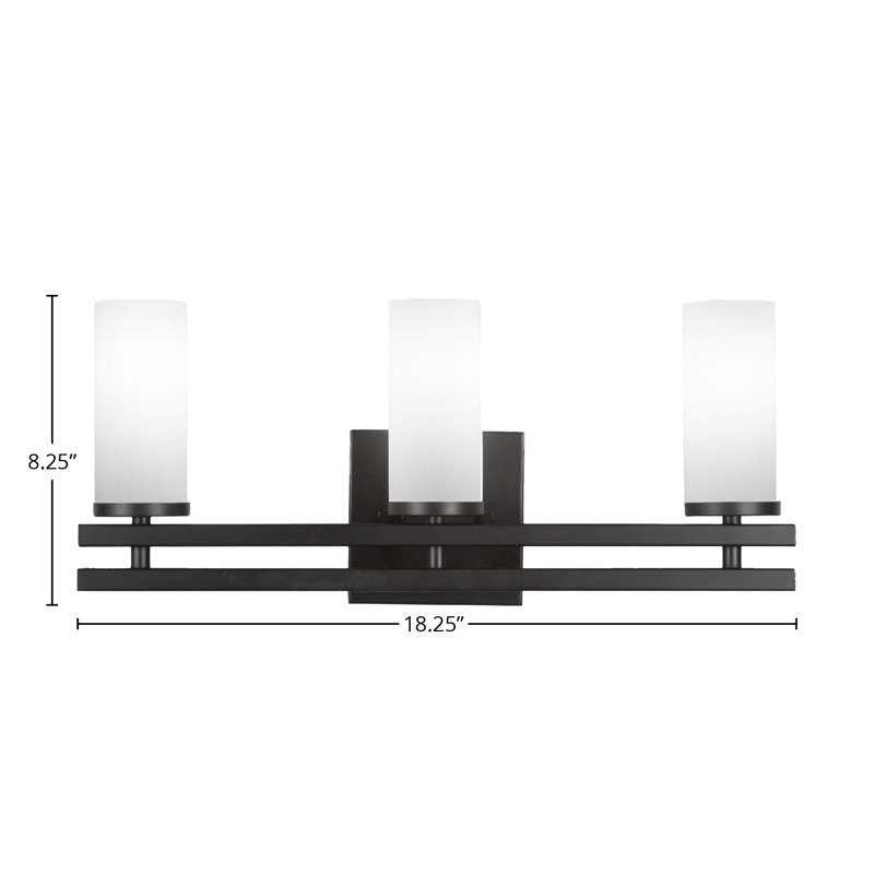 Barre d'éclairage de salle de bain 3 lumières Belmont, Noir