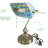 Turkish Mosaic Bankers Desk Lamp with Pull Chain Switch, Vintage-Inspired Desk Lamp with Handcrafted Colorful Mosaic Shade