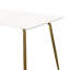 Table de salle à manger Iga, plateau rectangulaire blanc laqué de 47 pouces, pieds en métal doré