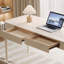 Bureau blanc rectangulaire en bois manufacturé avec 2 tiroirs-109026948