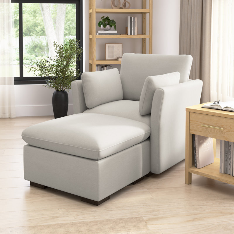 Chaise modulaire sans accoudoirs, meubles de salon, Polyester taupe brume
