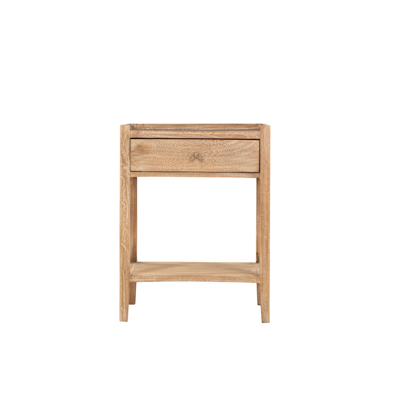 Betony Side Table with Storage, Natural Wash