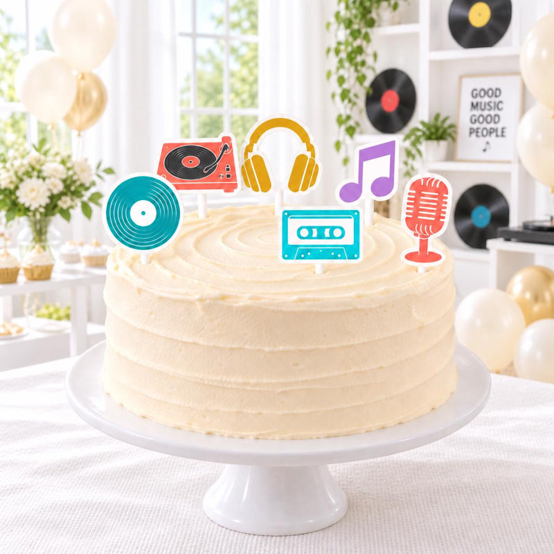 Ensemble de petits gâteaux, 6 décorations musicales rétro