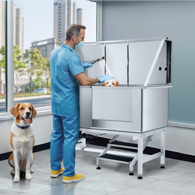 50'' W Metal Dog Grooming Tub