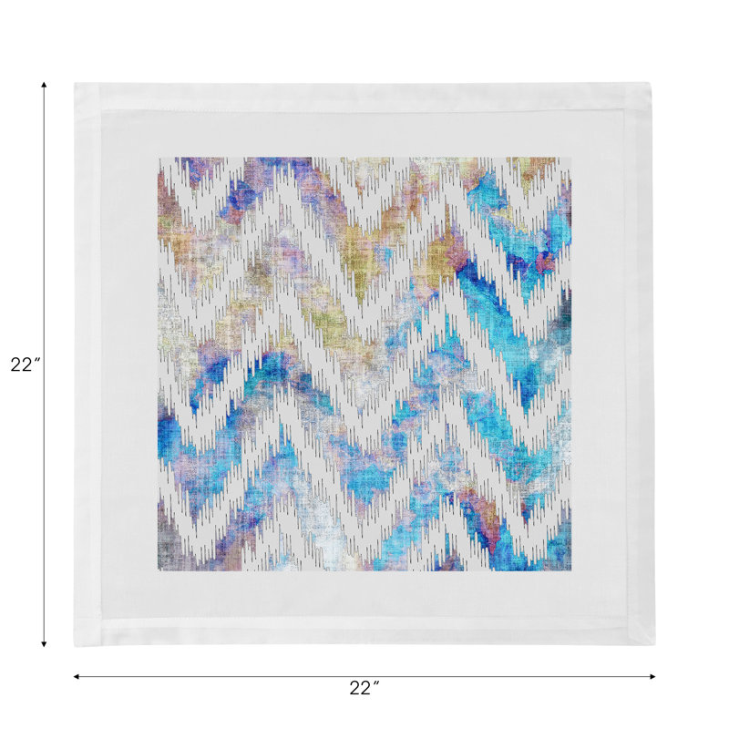 Chevron Cotton Sateen Dinner Napkins, Coast