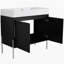 Meuble-lavabo indépendant de 36 pouces avec bol en résine et armoire de rangement à fermeture en douceur