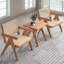 Chaise d'appoint en rotin avec pieds en bois naturel-539789981