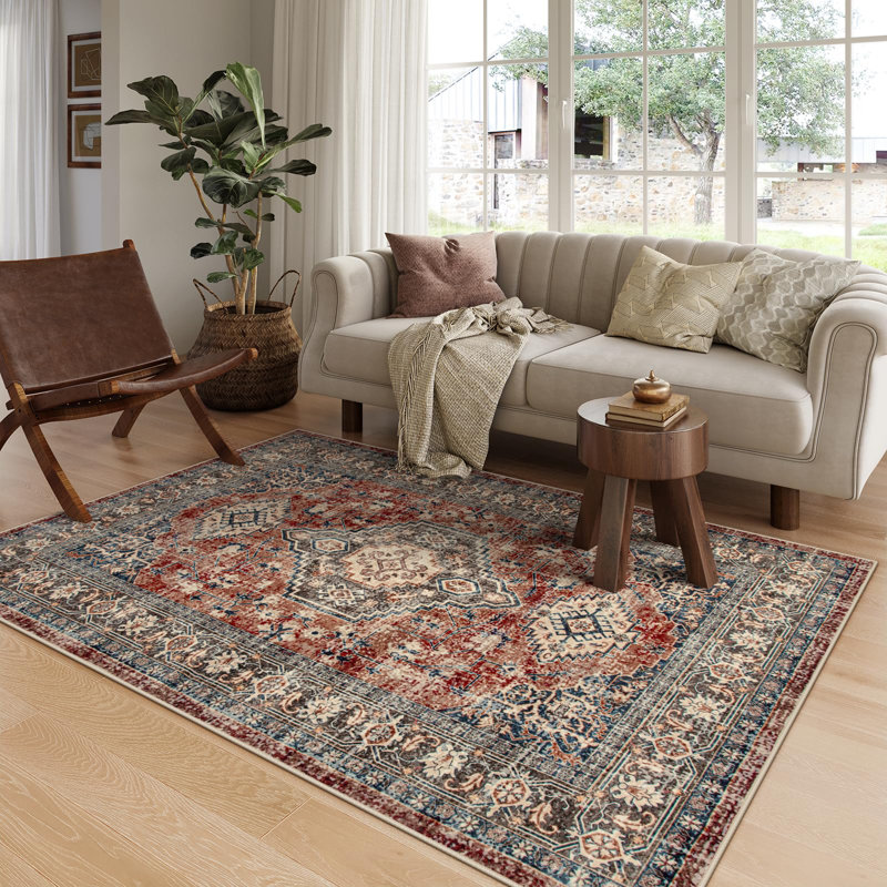  Tapis Persan Seal - Accent texturé intemporel avec base antidérapante, Rectangle 5 pi x 7 pi