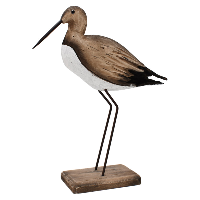 Rustique héron statue oiseau de mer sculpture ornements en bois grue Figurines de table Statues Decor grue décorative Statue nautique Home Decor