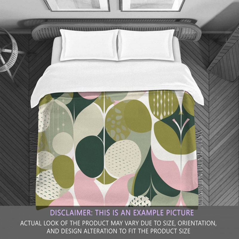 Funky Bedding, Green/Pink Abstract, Queen Comforter