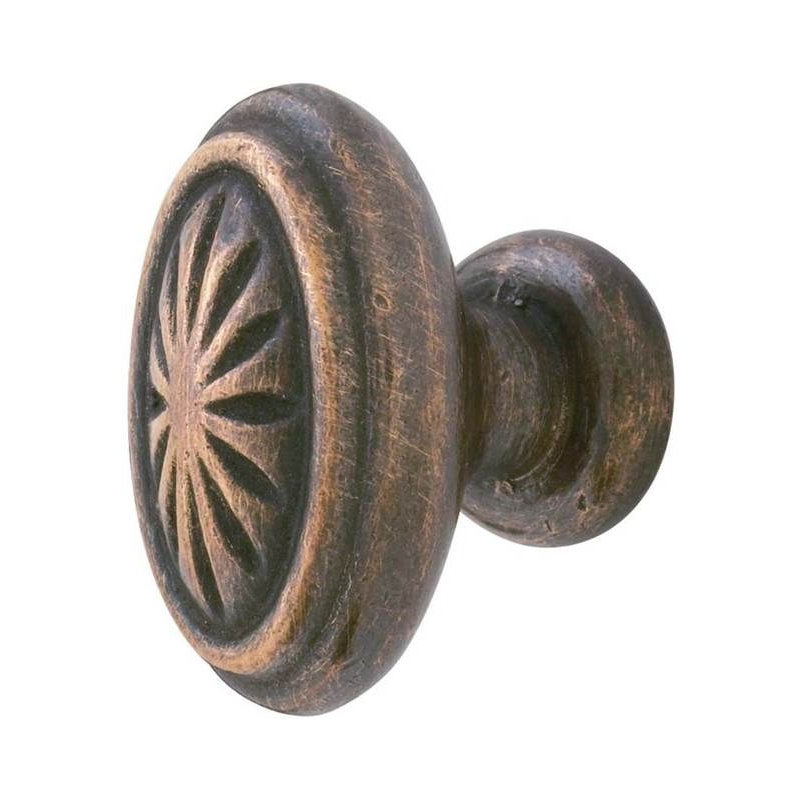 Tuscany Oversized Oval Knob, Medium Bronze Patina, 1.25" H x 1.25" W x 1.25" D