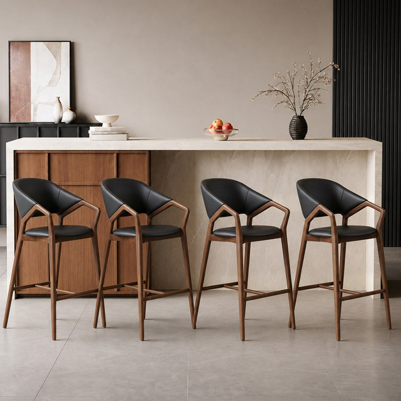 Chaise d'appoint noire (dossier de 6), 6