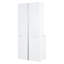 Grande bibliothèque blanche avec éclairage à DEL, 3 tiroirs et tablettes ouvertes, salon / bureau personnel, bois massif, bibliothèque à DEL de 83,4 po et tablette, blanc, bois +