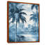 Palmiers bleus rétro, impression sur toile, palmiers, ombres-229000481-250627766
