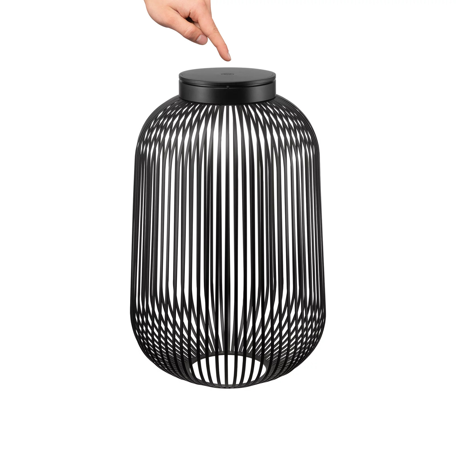 Lito Rechargeable LED Lantern, 19.29" H x 12.21" W x 12.21" D, Black