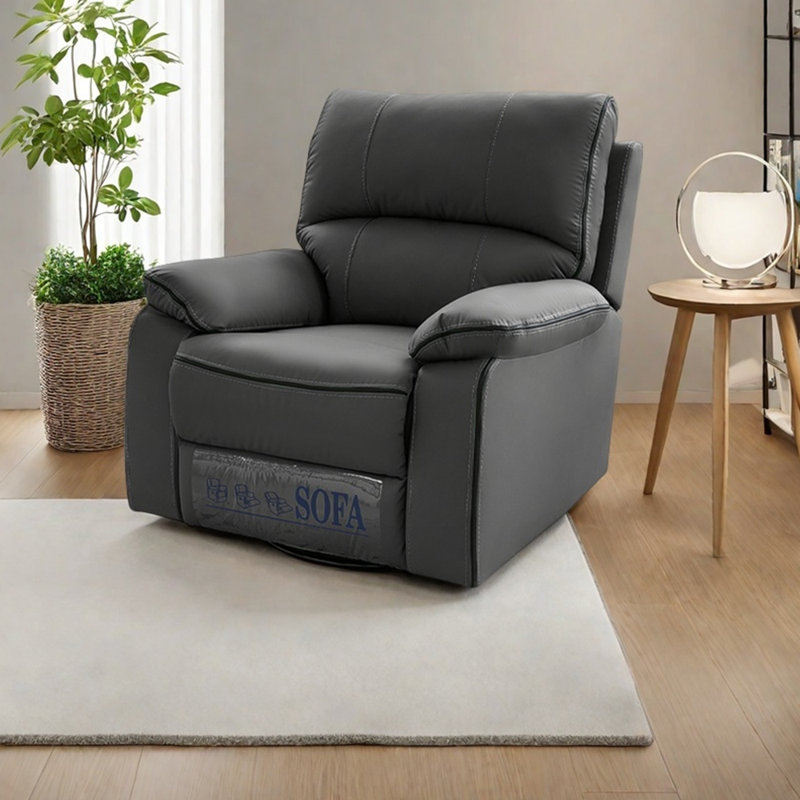 Fauteuil inclinable ergonomique en similicuir, Gris