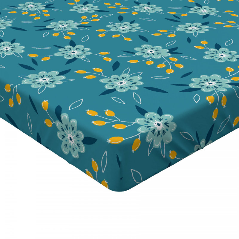 Microfiber Floral Fitted Sheet, Full Fitted Sheet