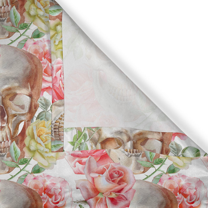 Rideau à œillets avec tête de mort à motif de têtes de mort 50 po x 120 po Latitude Yellow Écru et corail Latitude Run®