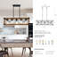 Luminaire suspendu linéaire ajustable rustique 5 lumières-924394435-937001508