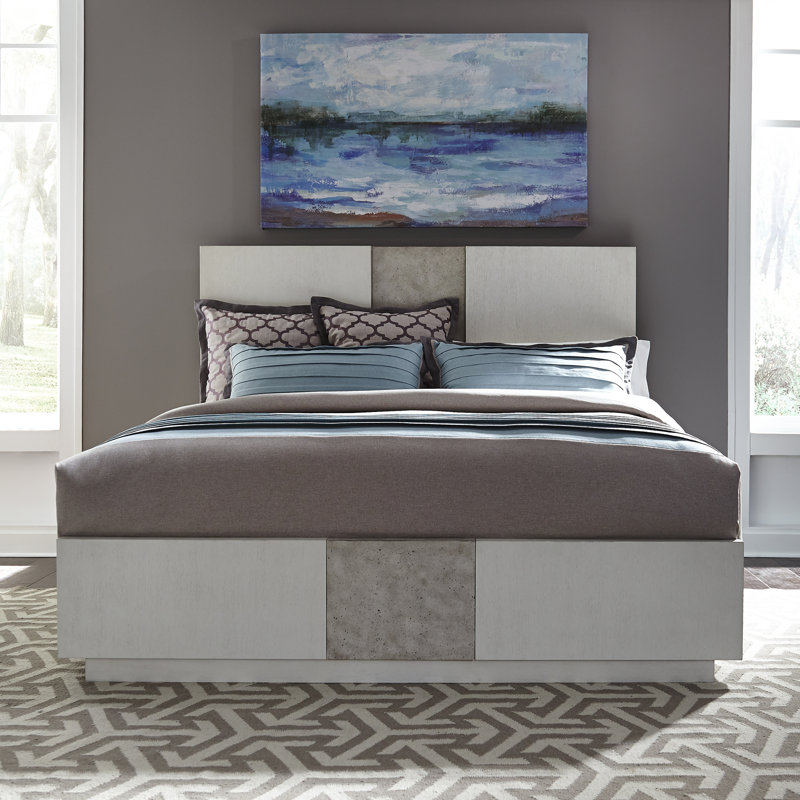 Abhinab Standard Panel Bed, King California, White
