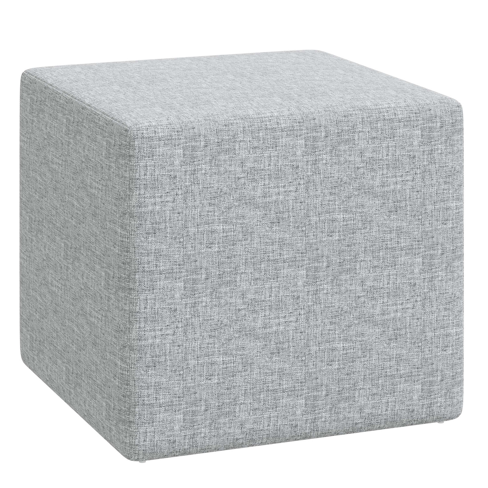 Bence Upholstered Ottoman, Zuma Pumice Textured Linen