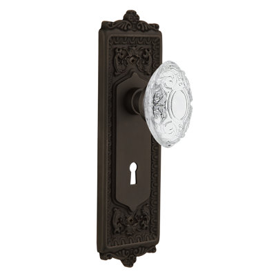 Egg & Dart Plate with Decorative Keyhole and Crystal Victorian Knob