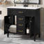 Meuble-lavabo en céramique avec cadre en pin-223104567