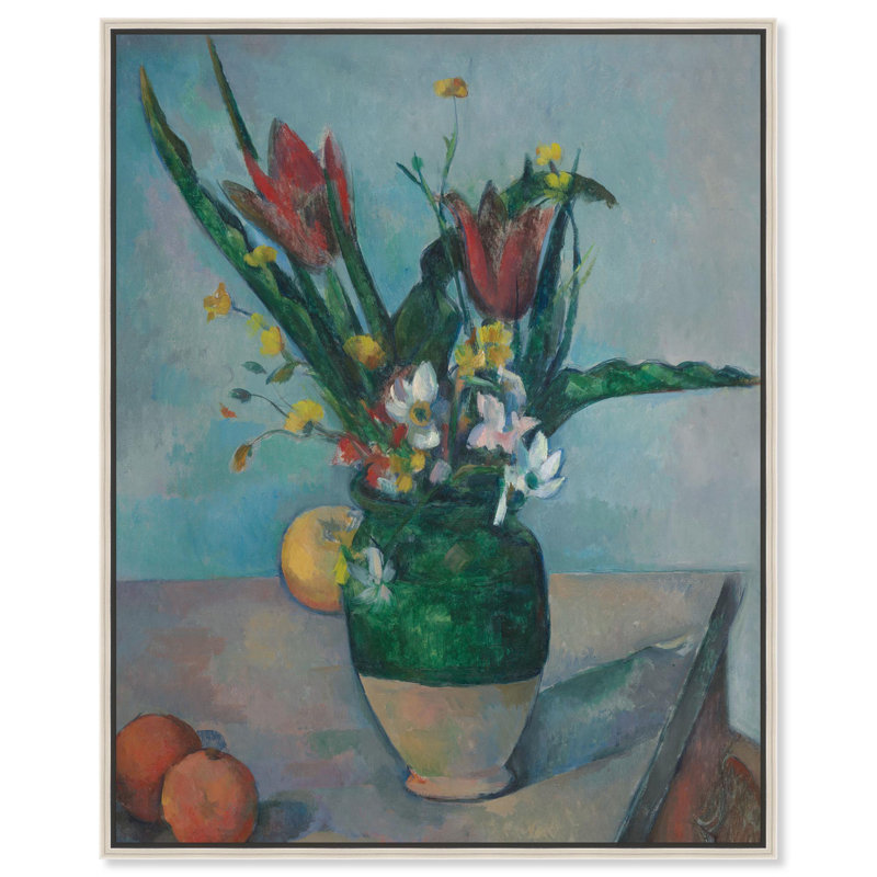 Vase tulipes par Art Remedy, Noir, H 21 po x l 17 po, Cadre flottant