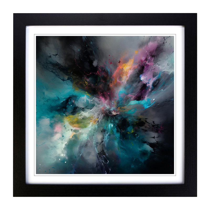 Single Picture Frame Print on Wood, Black