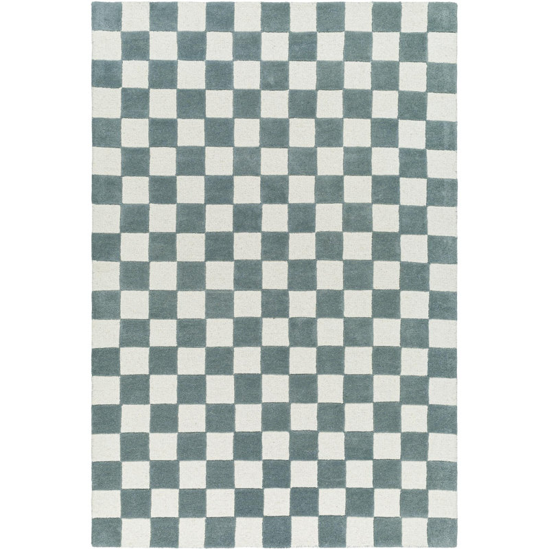 Jenna Teal Hand Tufted Area Rug, Rectangle 2' x 3'
