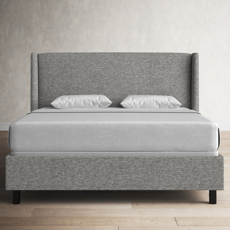Bellfield Upholstered Wingback Bed, Milsap Spray Sustain® Tweed, Queen