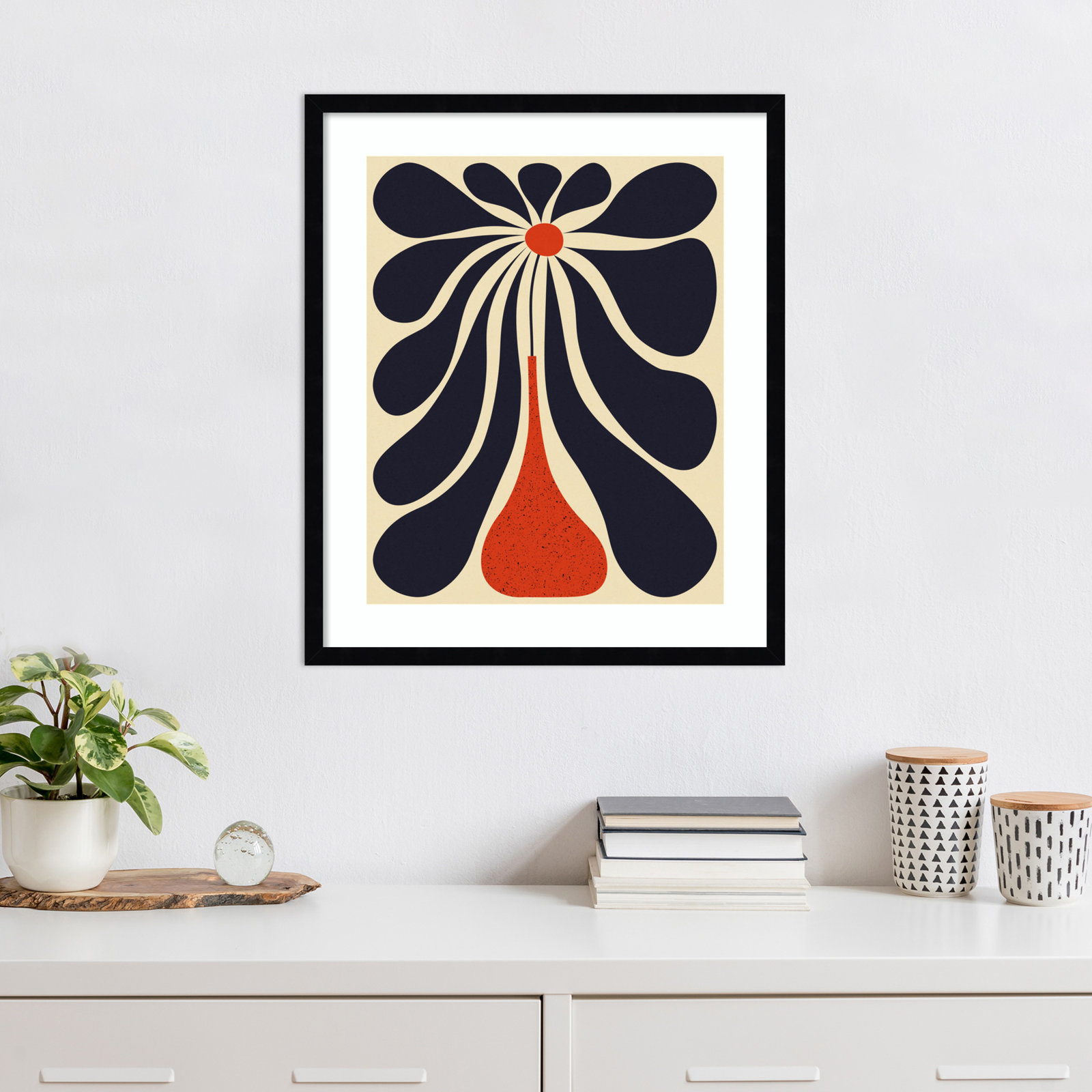 Lazy Flower Print by Alisa Galitsyna, Black Framed, 25" H x 21" W
