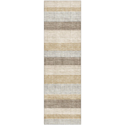 Premium Machine Washable Ariel AMF2008 Stripes Rug