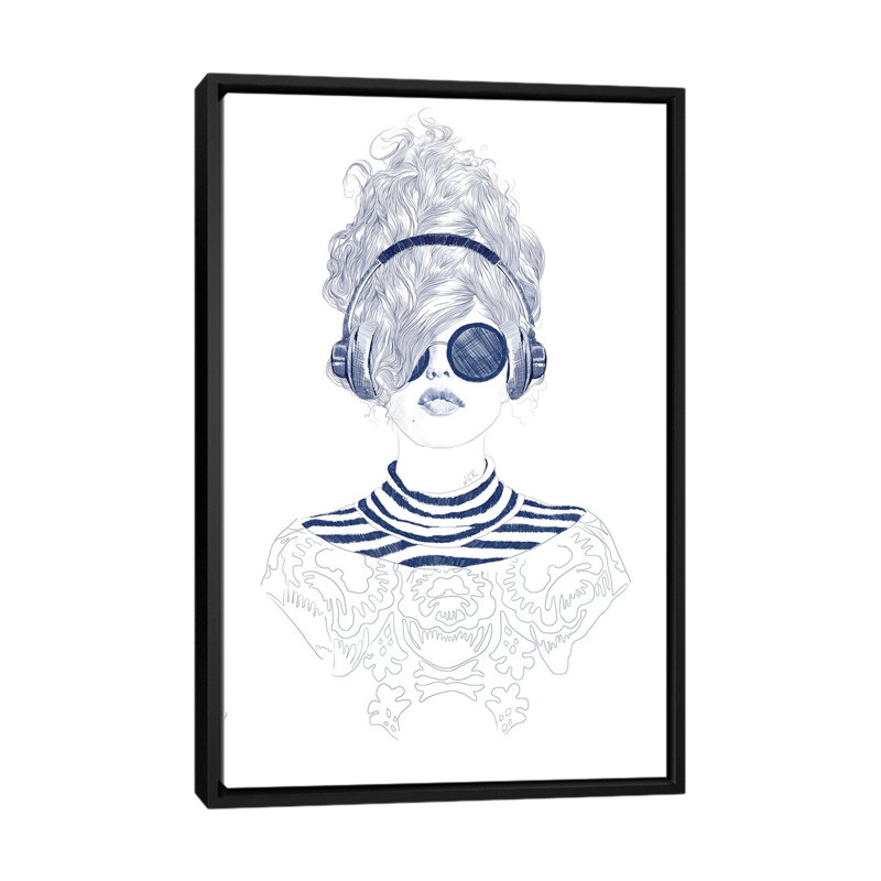 « groove baby », art sur toile, H 26 po x l 18 po x P 1,5 po, Toile avec cadre noir, Non mat
