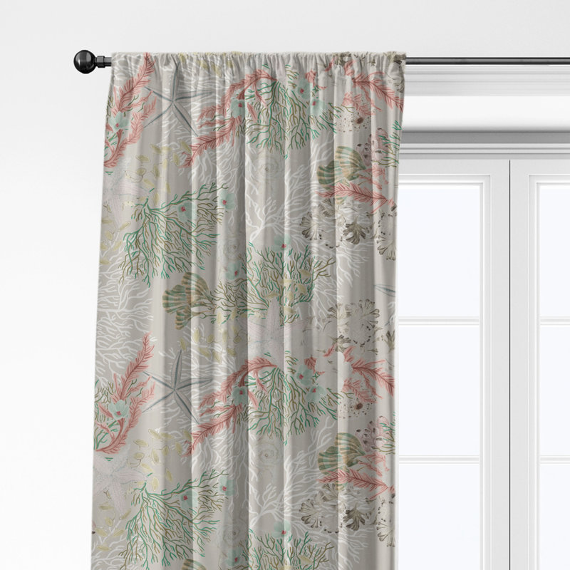 Ensemble de 2 panneaux de rideaux en coton Under The Sea, L 50 po x L 192 po