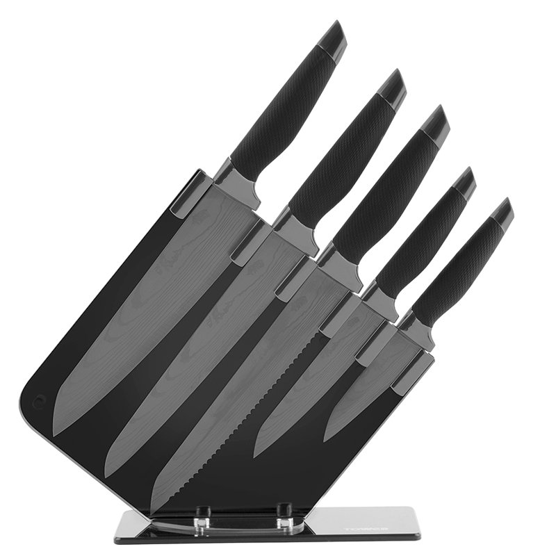 Tower Damascus 6 Piece Stainless Steel Knife Block Set