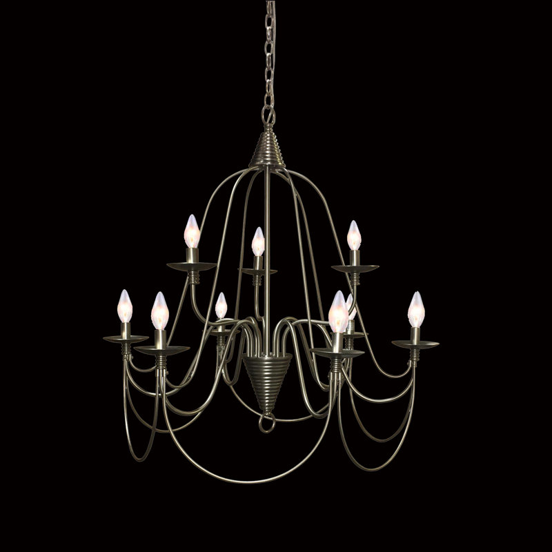 Vahe 9 - Light Dimmable Tiered Chandelier, Matte Black