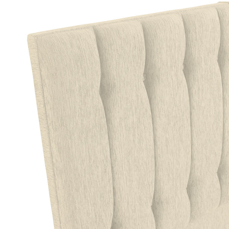 Maura Upholstered Headboard, Cream, Double (4'6)