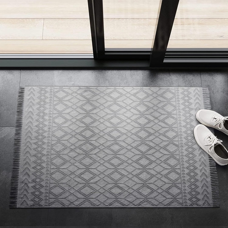 Indoor Area Rugs Low Pile Bedroom Rug Non Slip Floor Mat Washable Carpet Pads for Living Room A026, Rectangle 80 x 150 cm