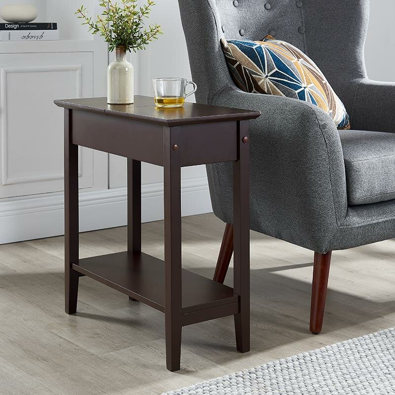 Slim end deals table with drawer