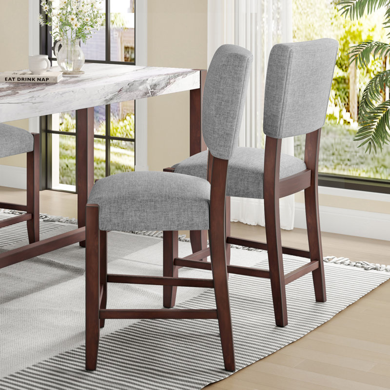 Ensemble de 4 tabourets de bar Mid-Century modernes, tables non comprises, Gris