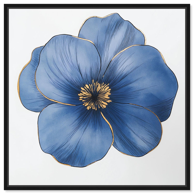 Blue Brilliance II Canvas Floral Wall Decor by , 13" H x 13" W, Black Floater Framed