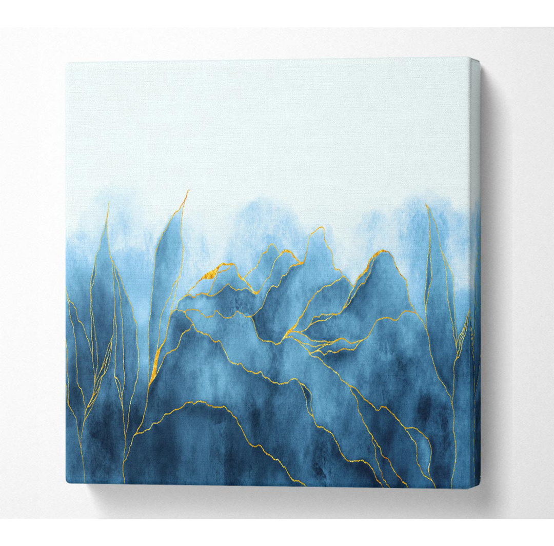 Blauer Nebel aus Blattgold - Kunstdrucke auf Leinwand - Wrapped Canvas