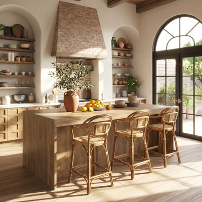 71 Inch Farmhouse Dining Table with Double Door Storage Cabinet
