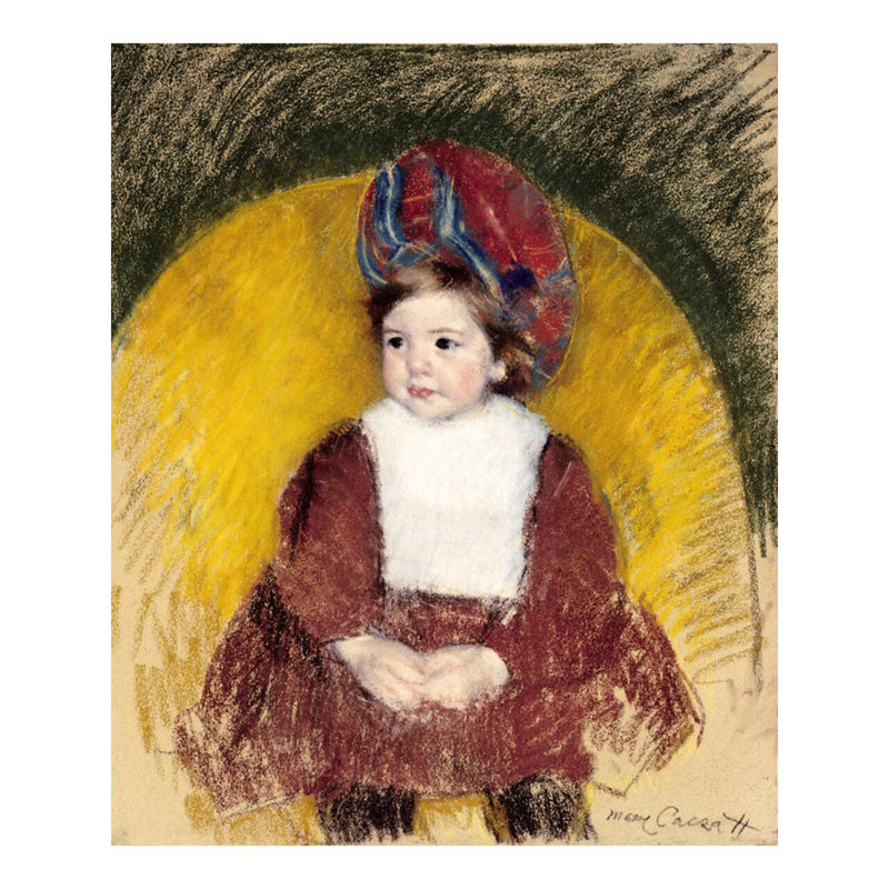 «Margot dans un costume rouge foncé» par Mary Cassatt - Impression giclée, H 40 po x l 32 po