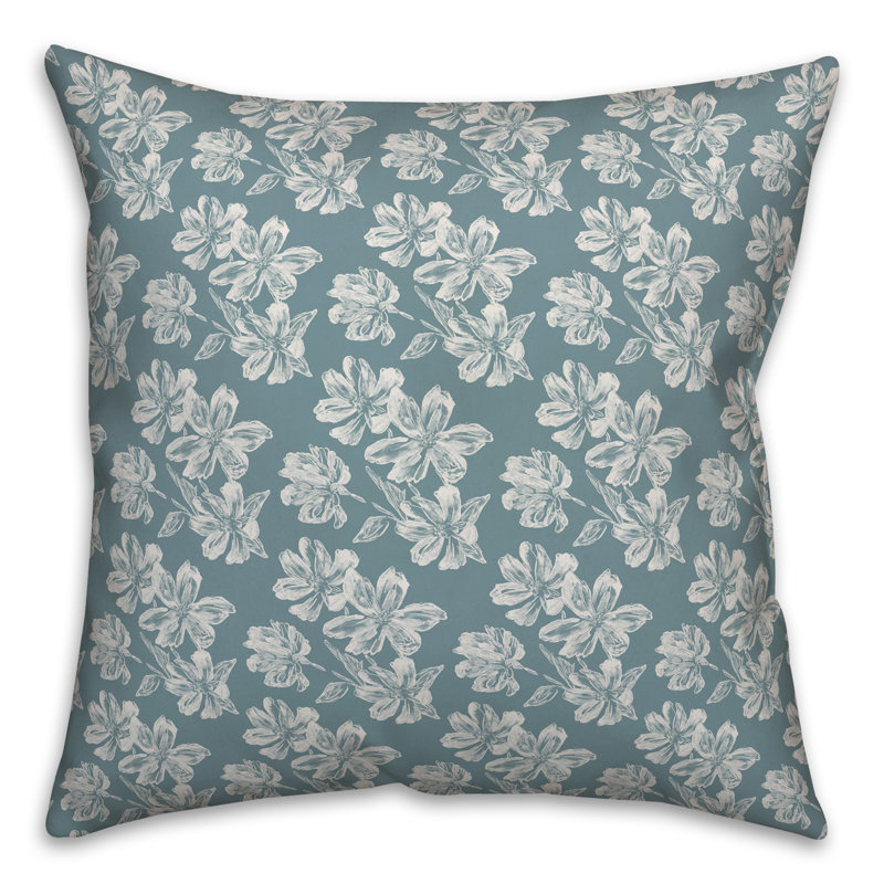 Coussin décoratif , Bleu, 18 po x 18 po