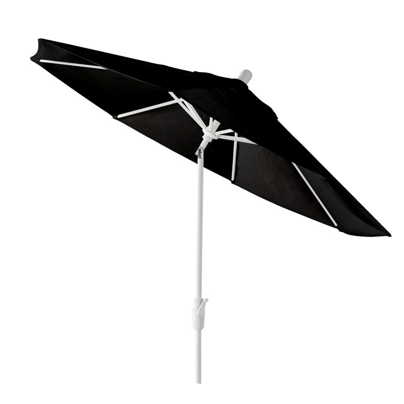 Parasol de marché Sunbrella 9 'Jericho, Sable blanc, Toile Sunbrella® noir