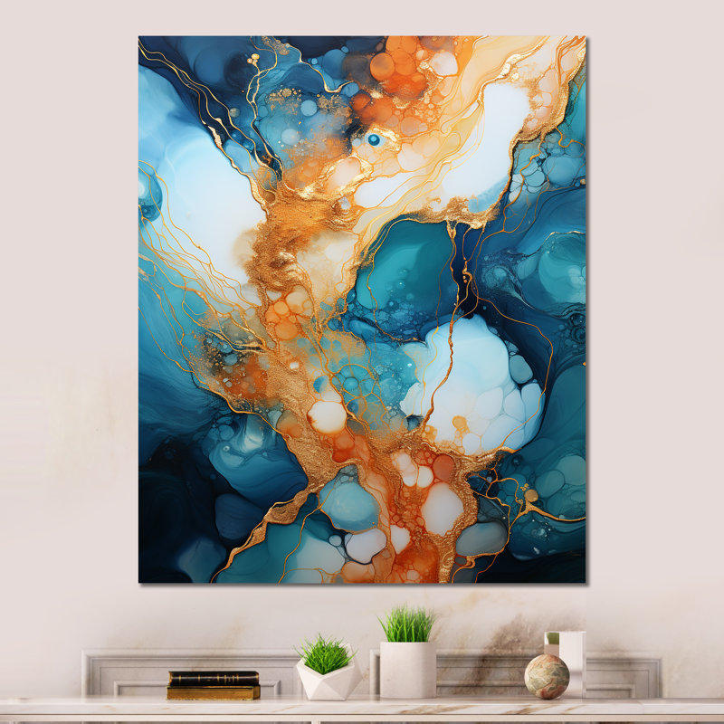 - Reproduction d'art mural en métal formes abstraites, H 40 po x l 30 po x P 1,5 po