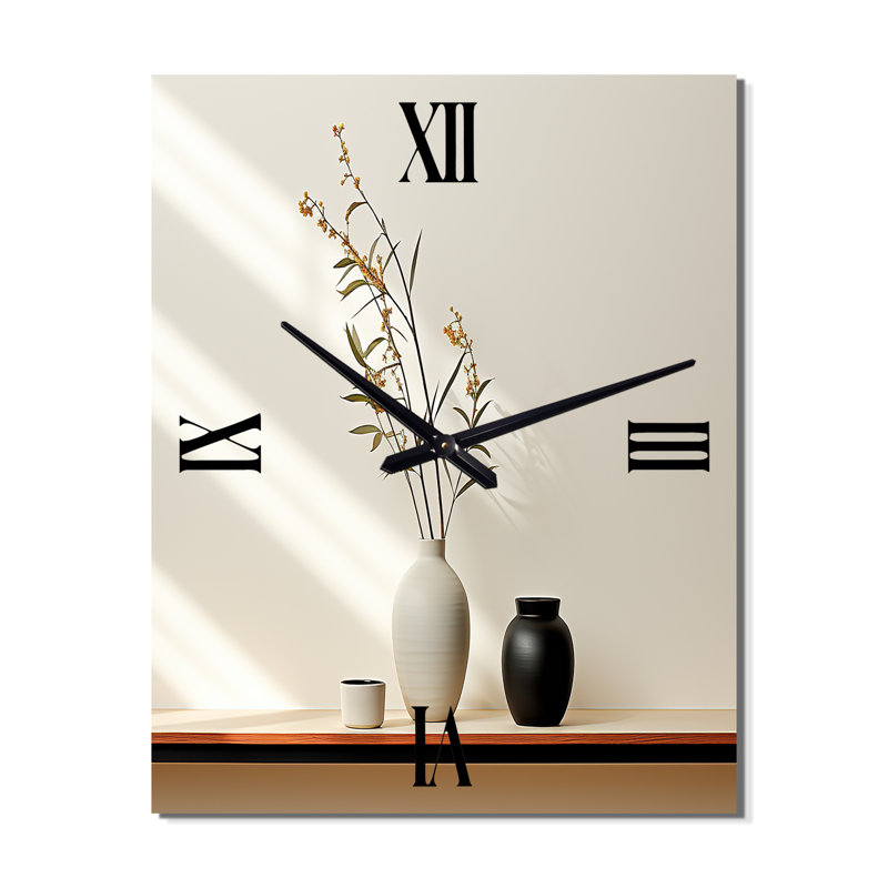Horloge murale abstraite blanche I, Grand